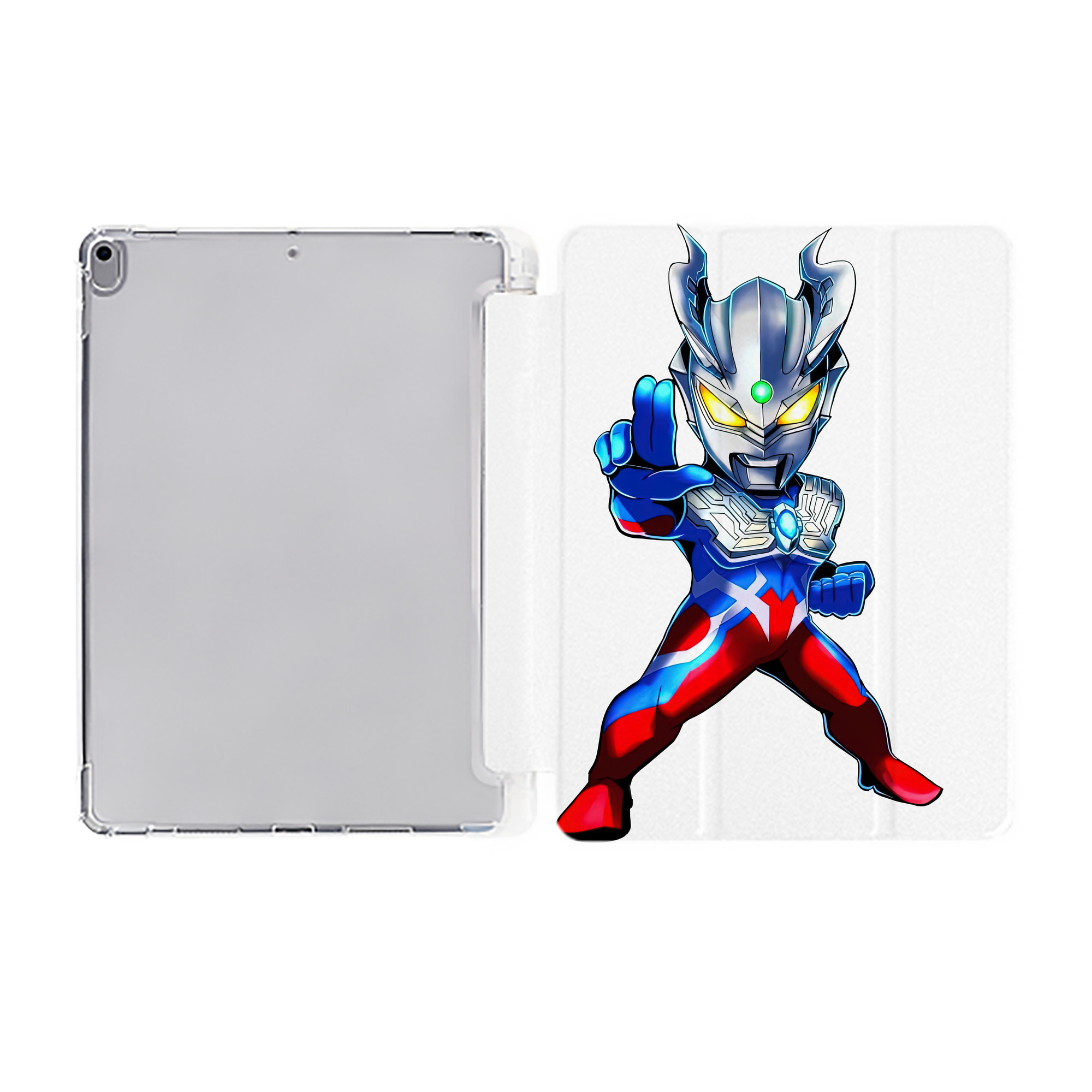 （画像用） ウルトラマン Ultraman IPad ケース ペン収納付き 三つ折りスタンド PUレザー×シリコン 対応機種9.5/10.5/10.9インチ